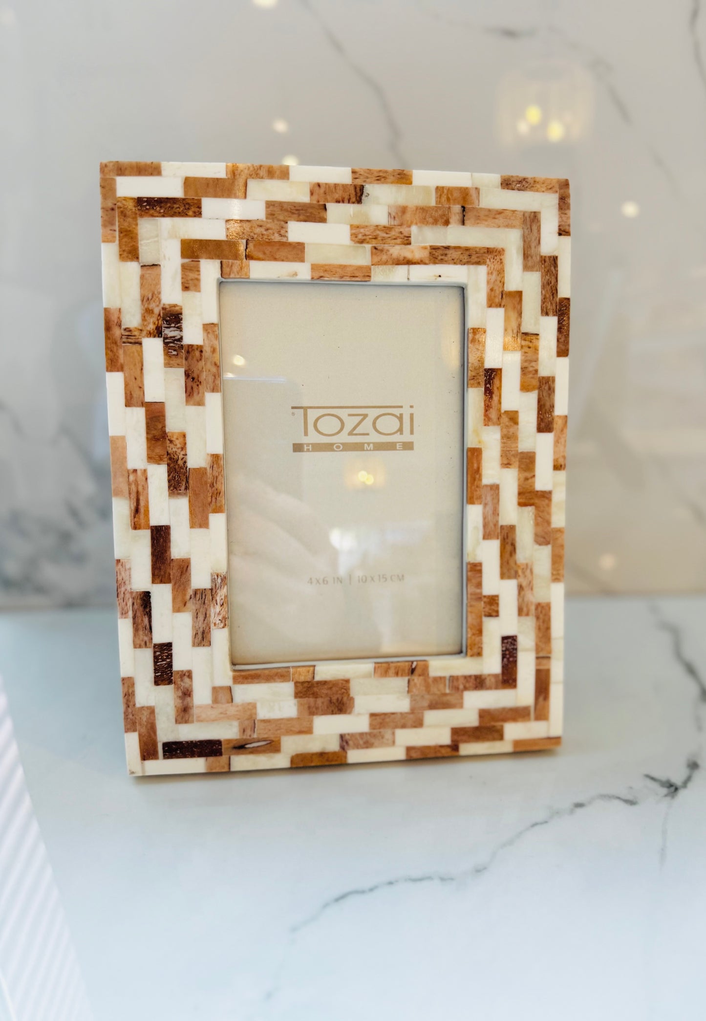 5x7 Brown and White Mosaic Photo Frame