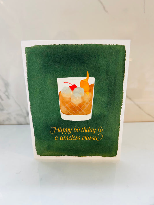 Timeless Classic Old Fashioned Birthday Card