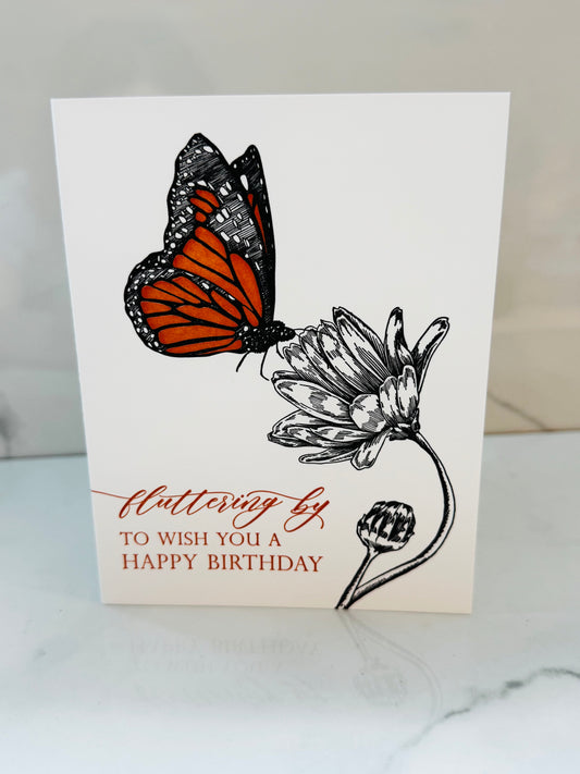 Fluttering By To Wish You A Happy Birthday Card