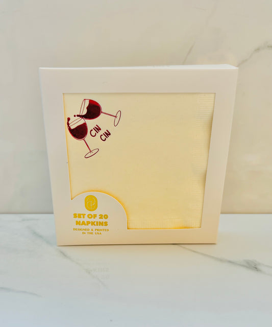 Cin Cin Wine Cheers Cocktail Napkin
