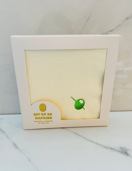 Olive Cocktail Napkins