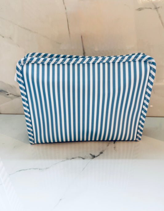 Medium Chambray Pimlico Stripe Zip Bag