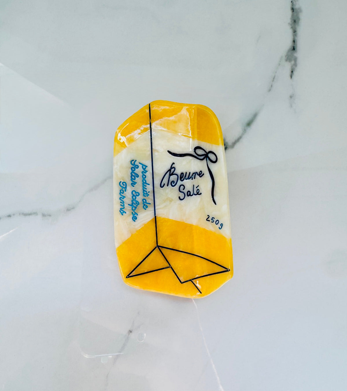 Hand Painted French Butter Hair Clip