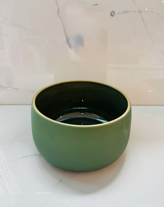 Green Stoneware Serving Bowl