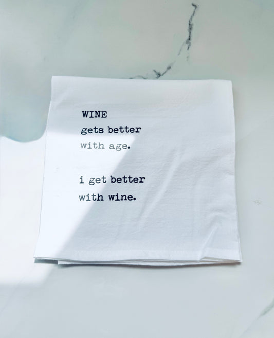 Wine Gets Better With Age Towel