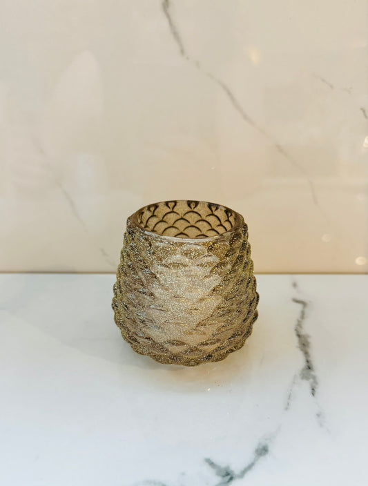 Pinecone Votive Candle - Gold