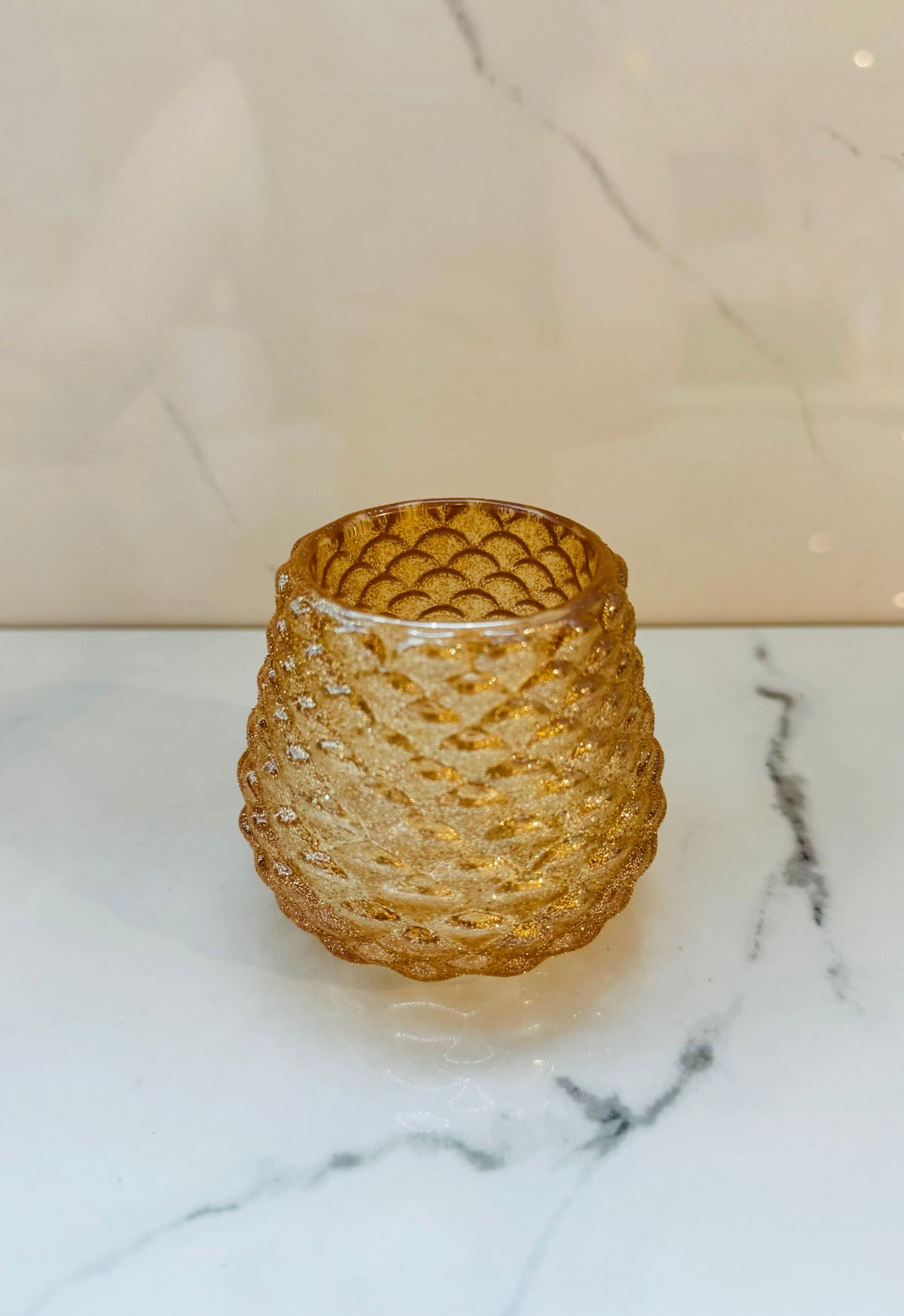 Pinecone Votive Candle - Orange