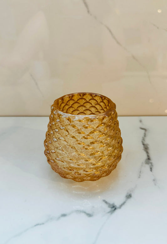 Pinecone Votive Candle - Orange