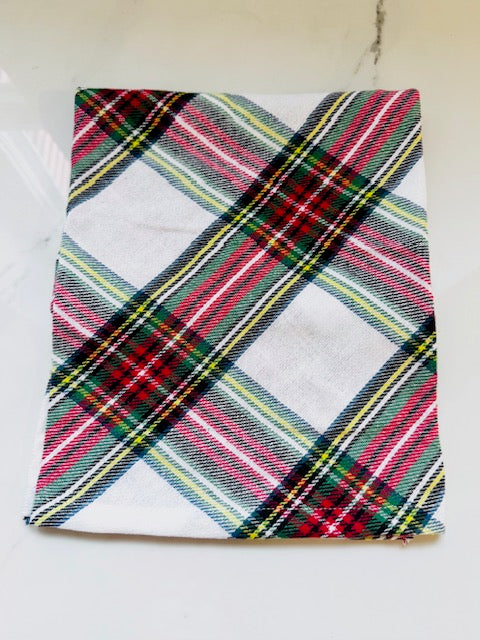 White Tartan Hand Towel