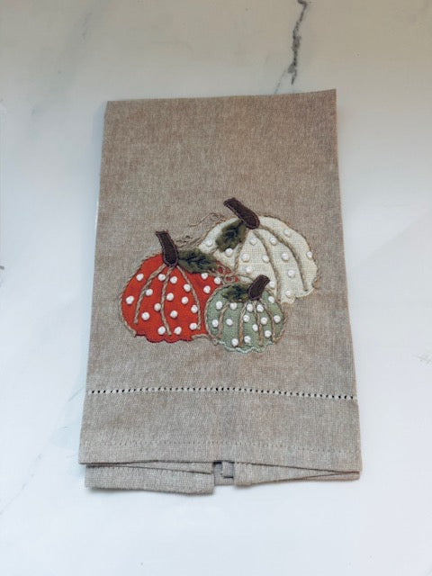 Assorted Pumpkin French Knot Hand Towel