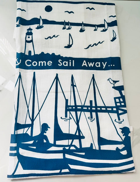 Flour Sack Dish Towel - Sail Away