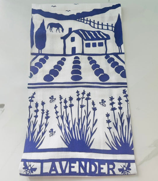 Flour Sack Dish Towel - Lavender Farm