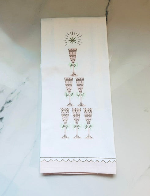 Pink Champagne Tower Hand Towel