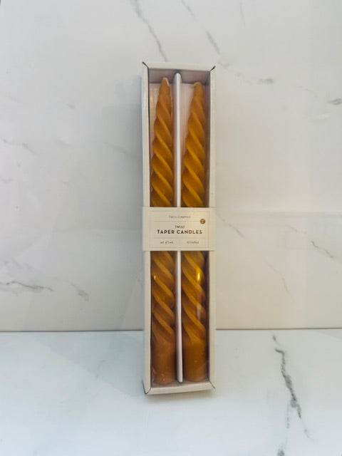 Orange Twist Taper Candles