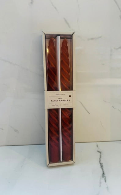 Maroon Twist Taper Candles