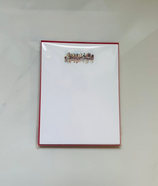 Boston Skyline Flat Note and Envelopes, set of 8