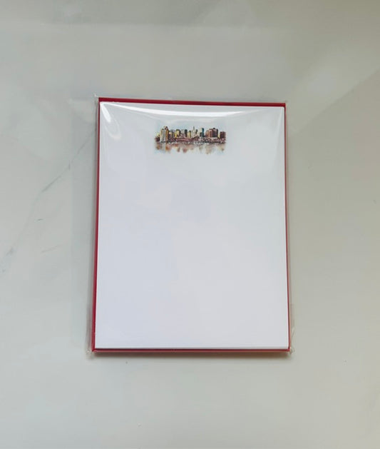 Boston Skyline Flat Note and Envelopes, set of 8