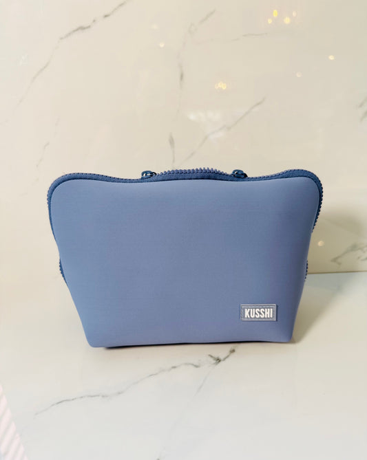 Pearl Blue Neoprene Makeup Bag