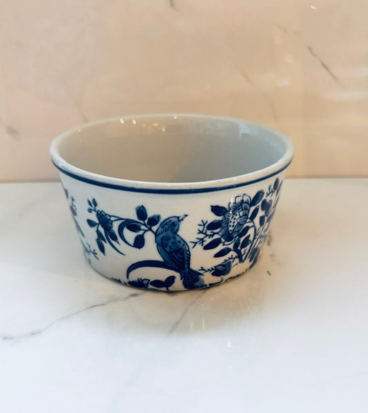 Blue and White Bird Small Ceramic Bowl
