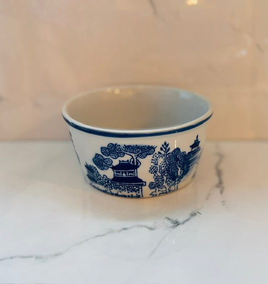 Blue and White Chinoiserie Ceramic Small Bowl