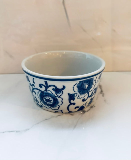 Blue and White Floral Ceramic Small Bowl