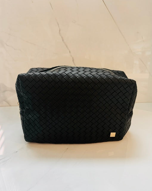 Woven Black Everyday Cosmetic Bag