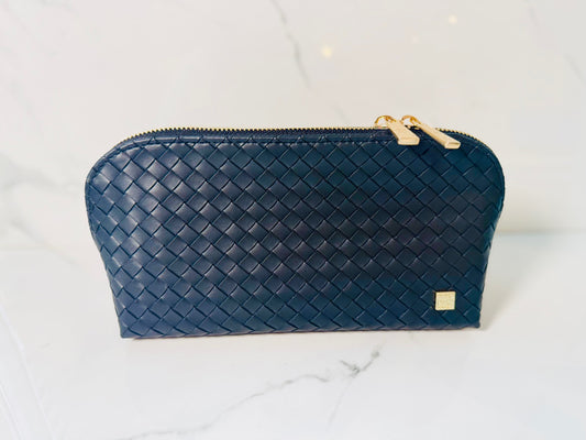 Large Woven Black Zip Pouch