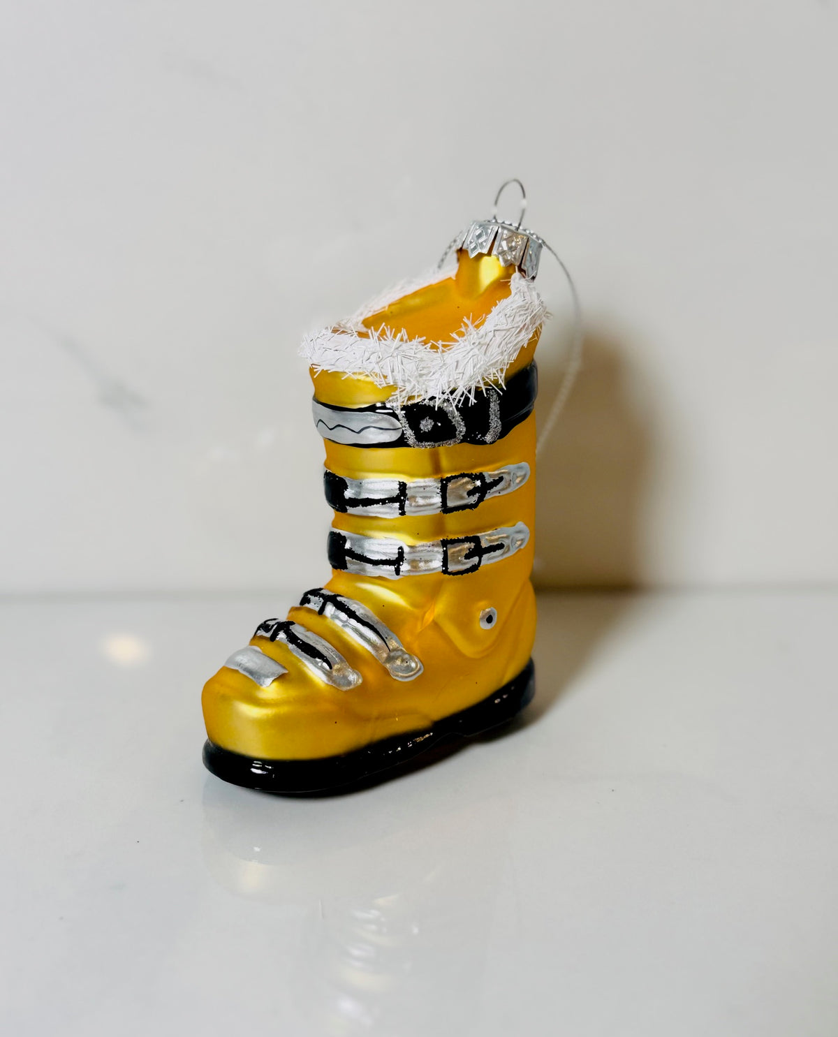 Yellow Ski Boot Ornament