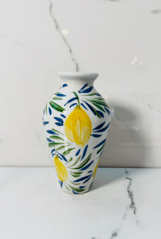 Hand Painted Mini Lemon Vase - A