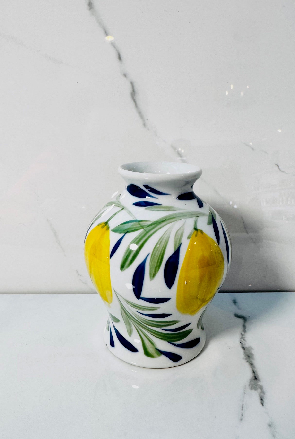 Hand Painted Mini Lemon Vase - B
