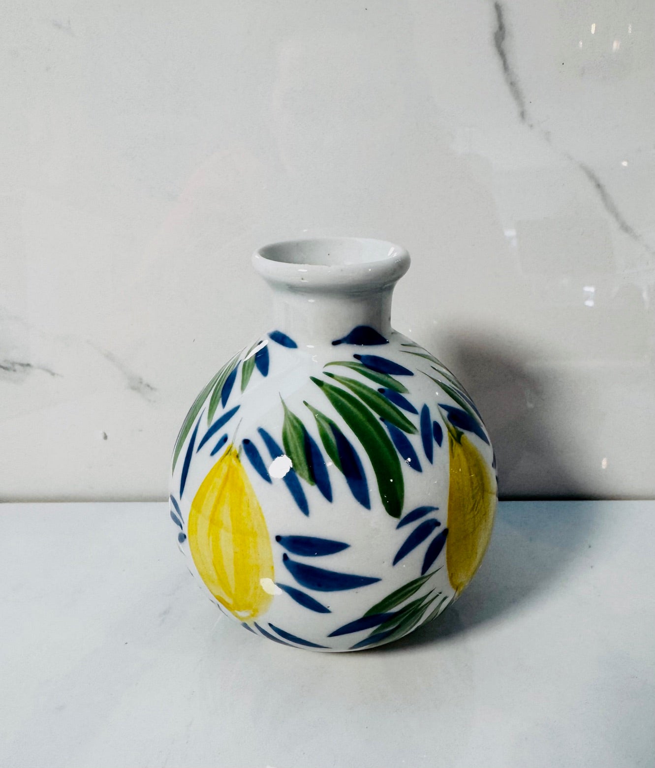 Hand Painted Mini Lemon Vase - D