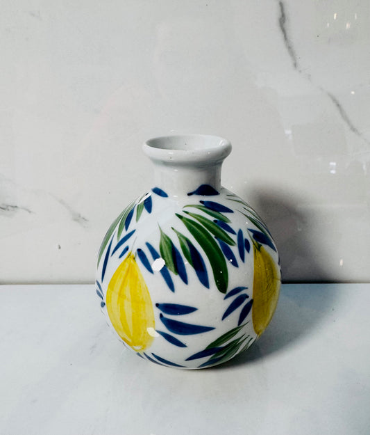 Hand Painted Mini Lemon Vase - D