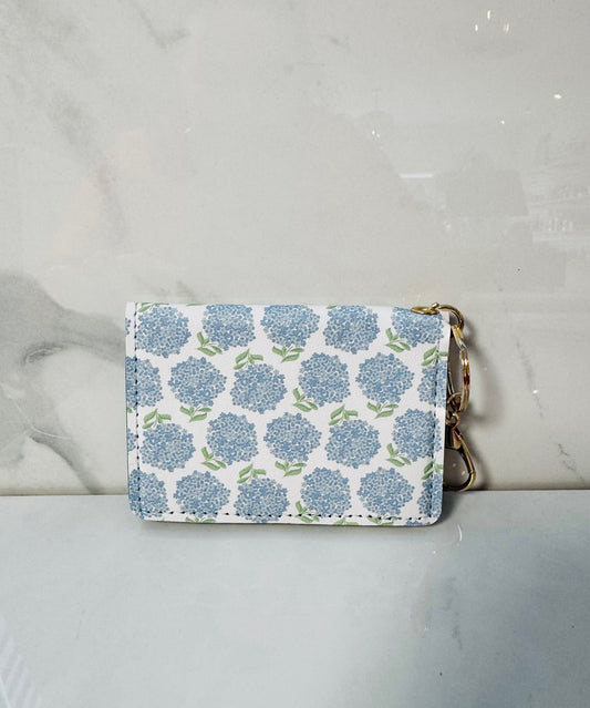 Blue and White Hydrangea ID Wallet