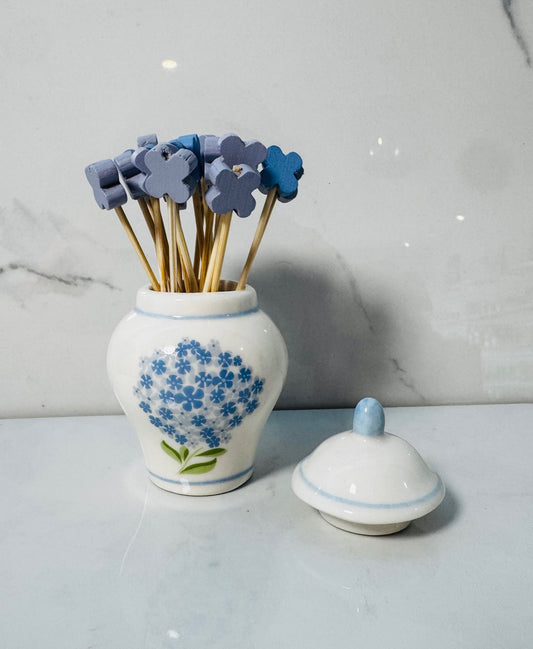 Hydrangea Jar with 20 Picks