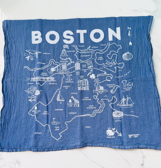 Blue Boston Hand Towel