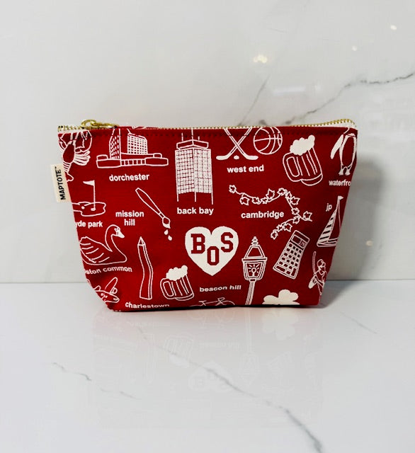Boston Zipped Pouch - Red