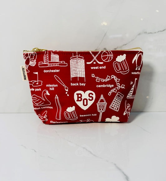 Boston Zipped Pouch - Red