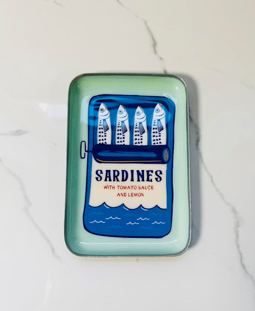 Blue and Sage in Tin Sardines Trinket Tray