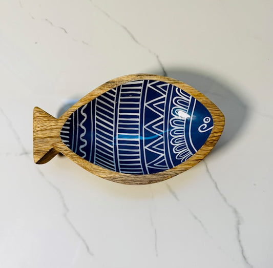 Small Blue and White Fish Plate