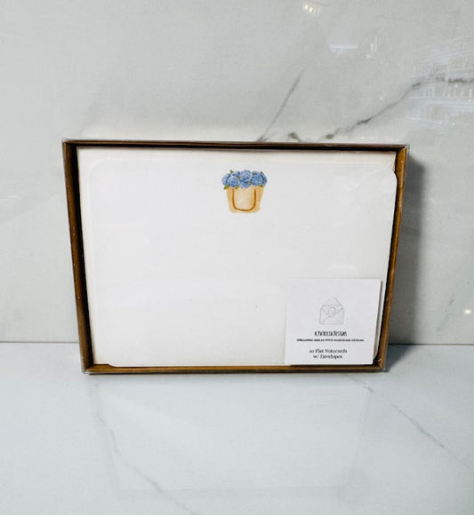 Blue Hydrangea Flat Notecards