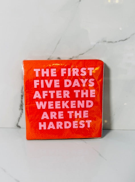 First Five Days Cocktail Napkin