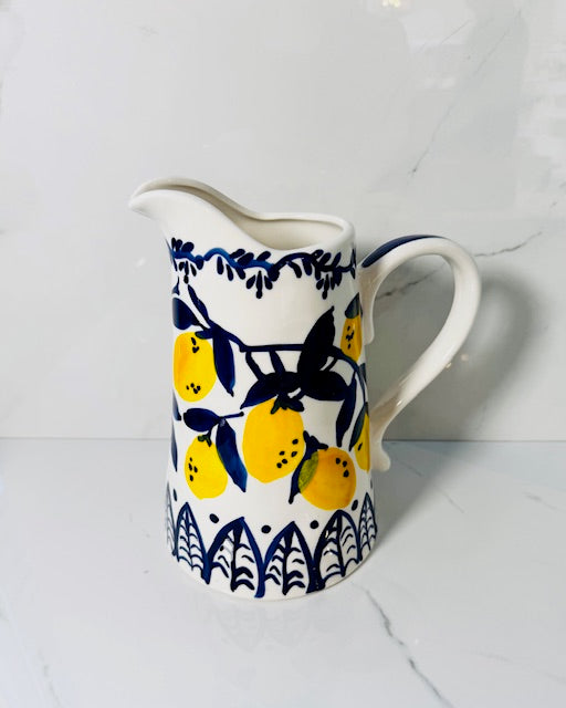 Blue and White Lemon Pitcher