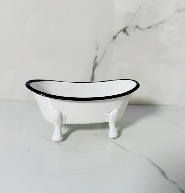 White Metal Bathtub Soap Dish