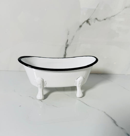 White Metal Bathtub Soap Dish