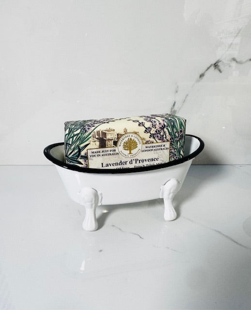 White Metal Bathtub Soap Dish
