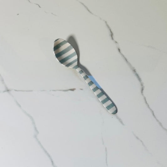 Light Green and White Stripe Small Spoon