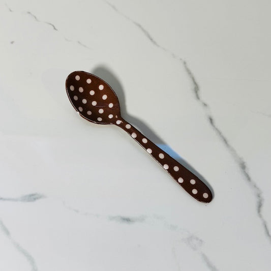 Brown and White Polka Dot Small Spoon
