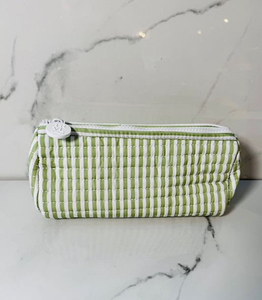 Sage Stripe Zip Bag