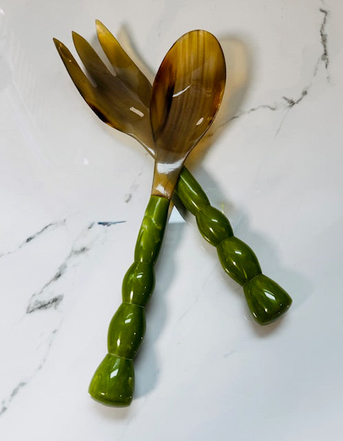 Natural Horn Serving Utensils Set