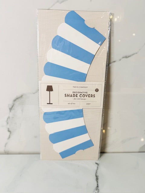 Blue and White Stripe Paper Shade Cover
